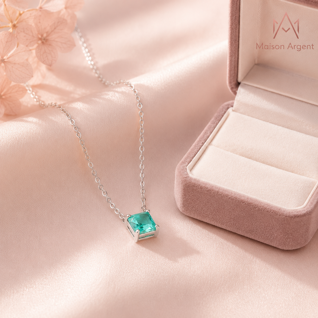 Collier Argent 925 Véritable avec Tourmaline - Bijou Femme Élégant