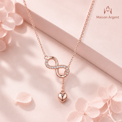 Collier Infini Argent 925 Authentique - Bijou Romantique Femme