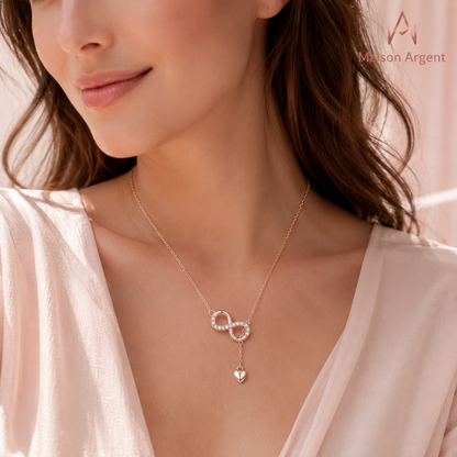 Collier Infini Argent 925 Authentique - Bijou Romantique Femme