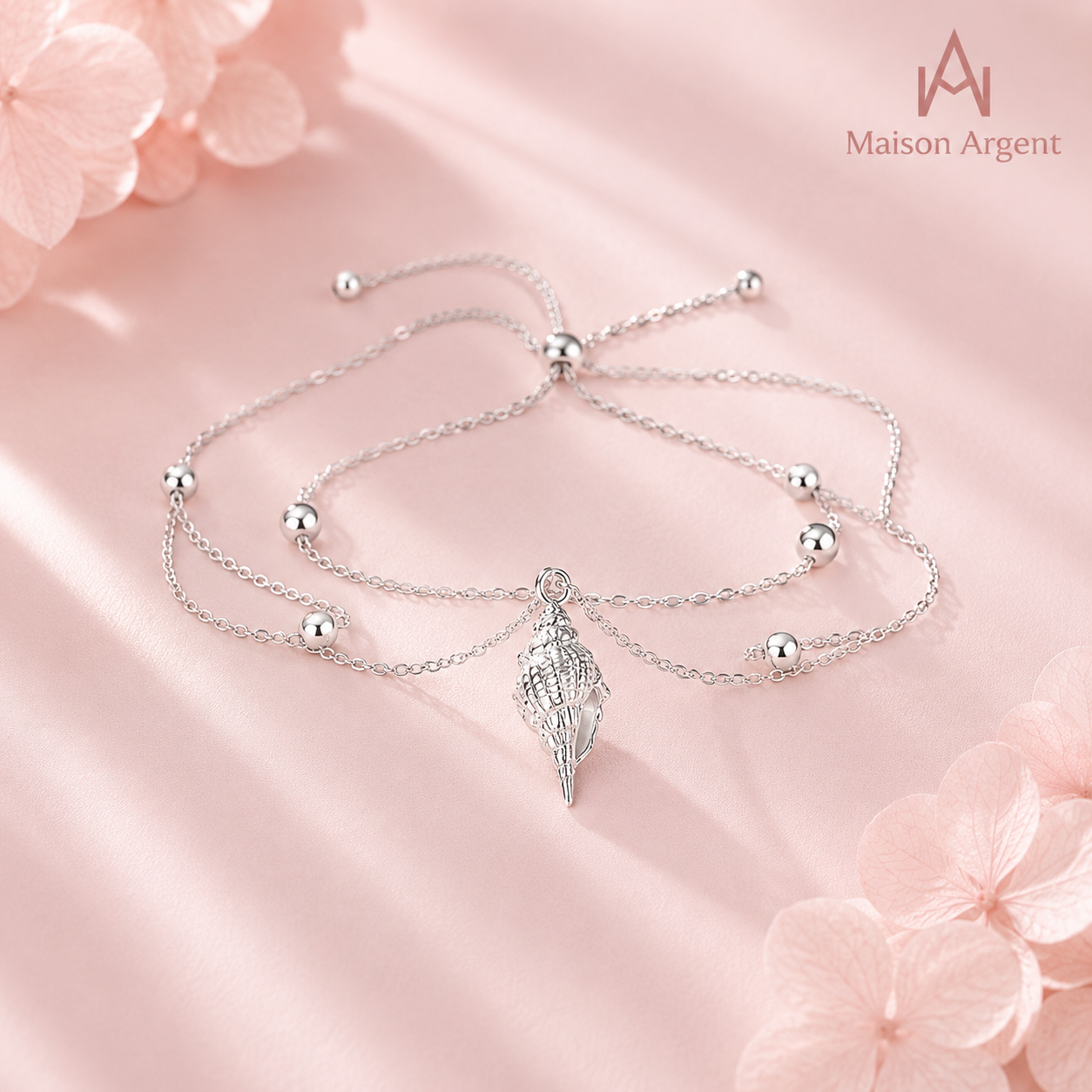 Collier Double Couche Argent Sterling 925 Océan Perles Femme - Cadeau Idéal