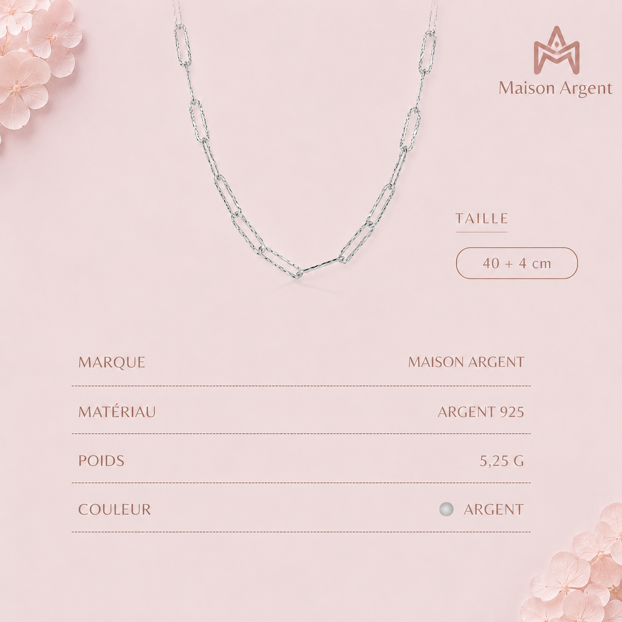 Collier Feuille d'Argent Sterling 925 Plaqué Platine - Bijou Simple Empilable 