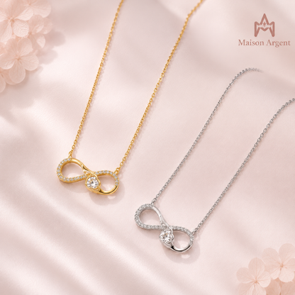 Collier Cœur Étreinte Romantique en Argent 925 pour Femme - Bijou Élégant