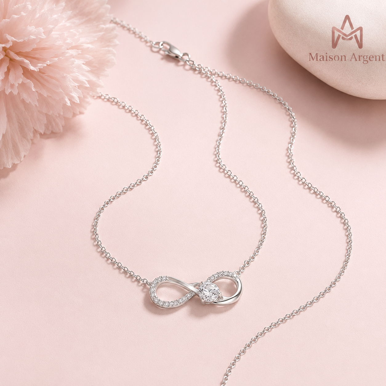 Collier Cœur Étreinte Romantique en Argent 925 pour Femme - Bijou Élégant