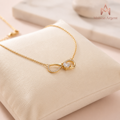 Collier Cœur Étreinte Romantique en Argent 925 pour Femme - Bijou Élégant