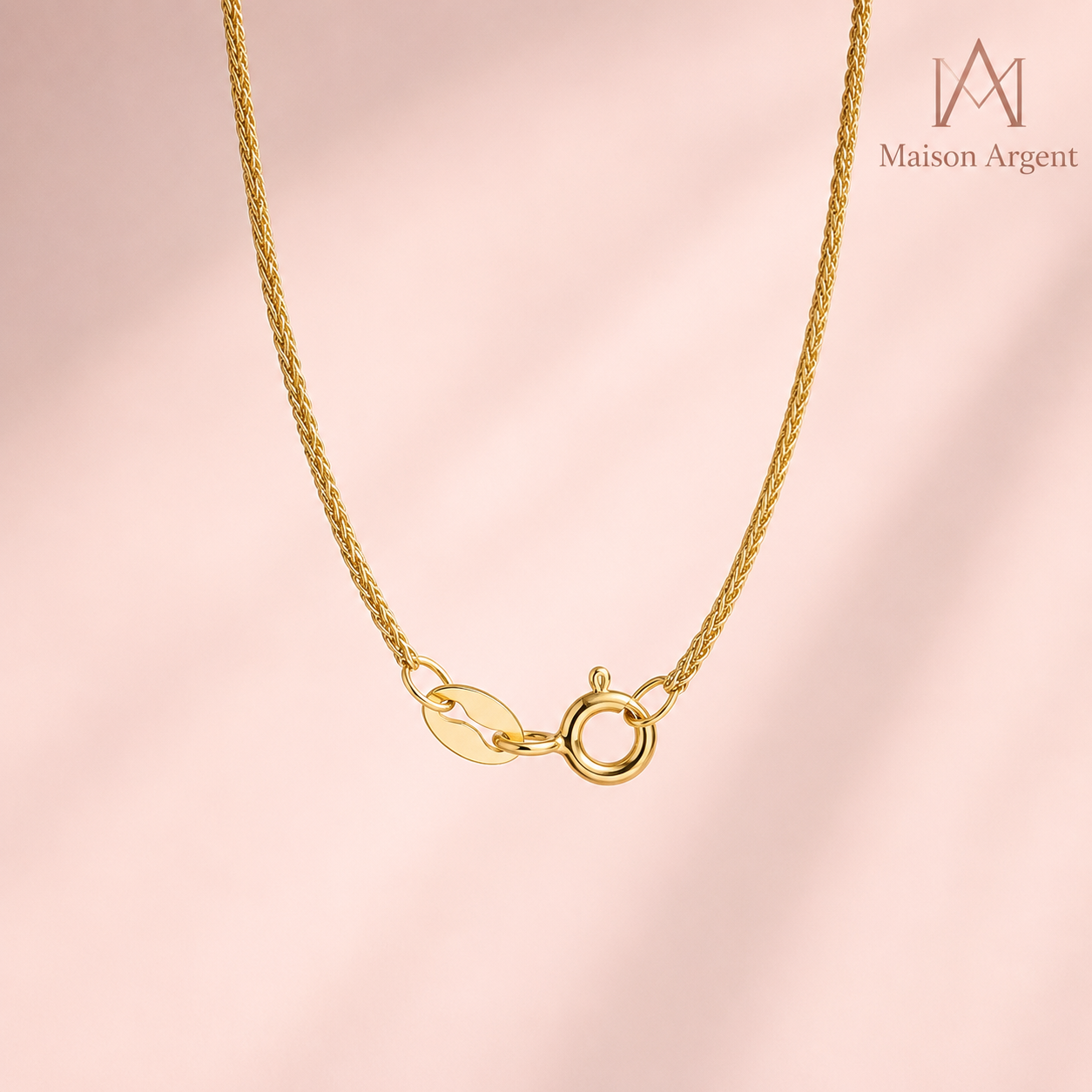 Collier Chaîne Chopin 1.2mm en Argent Sterling 925 Plaqué Or 14K - Fabrication Artisanale Italienne