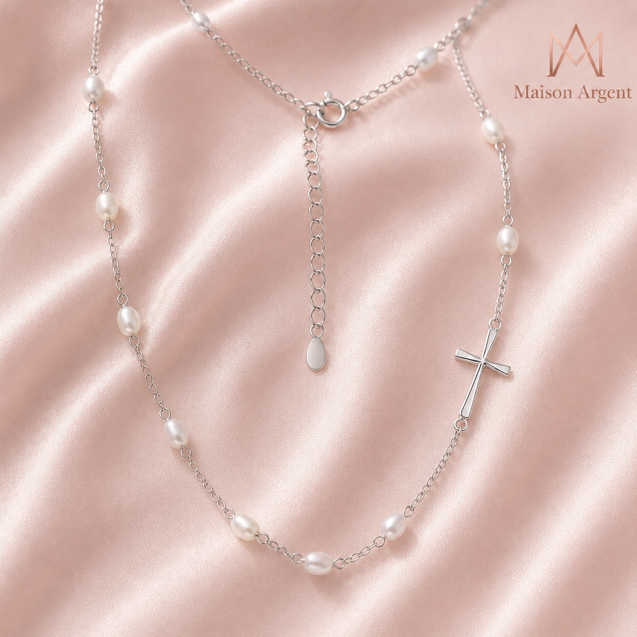 Collier Ras du Cou Argent 925 avec Perles Naturelles pour Femme - Bijou Élégant pour Fête
