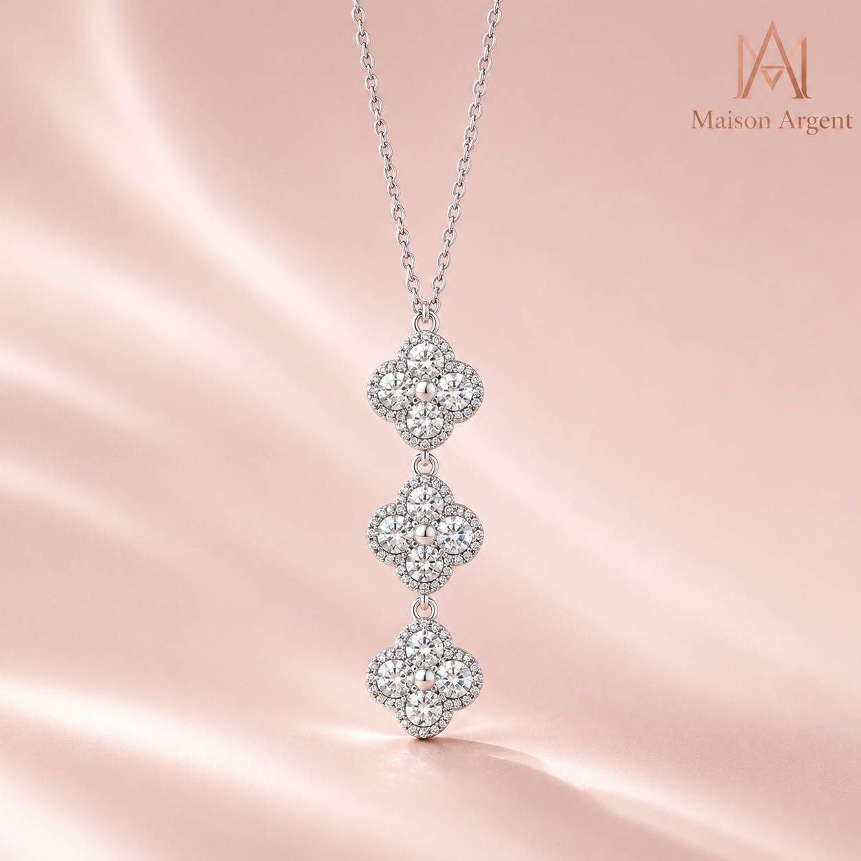 Collier Pendentif Classique en Argent Sterling 925 avec Moissanite D - Bijou Fin pour Femme, Fiançailles et Mariage