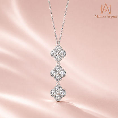 Collier Pendentif Classique en Argent Sterling 925 avec Moissanite D - Bijou Fin pour Femme, Fiançailles et Mariage