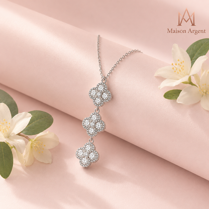 Collier Pendentif Classique en Argent Sterling 925 avec Moissanite D - Bijou Fin pour Femme, Fiançailles et Mariage
