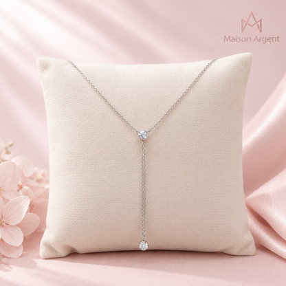 Collier Pendentif Pompon en Argent 925 avec Moissanite Véritable pour Femme