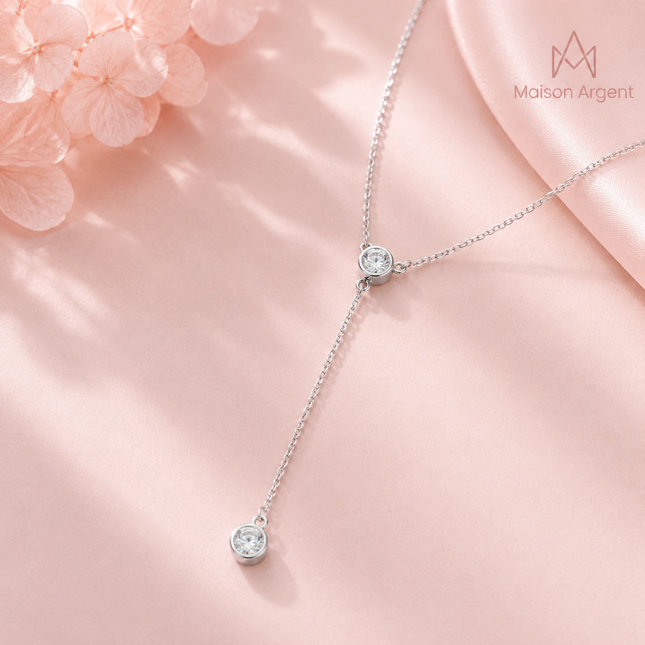 Collier Pendentif Pompon en Argent 925 avec Moissanite Véritable pour Femme