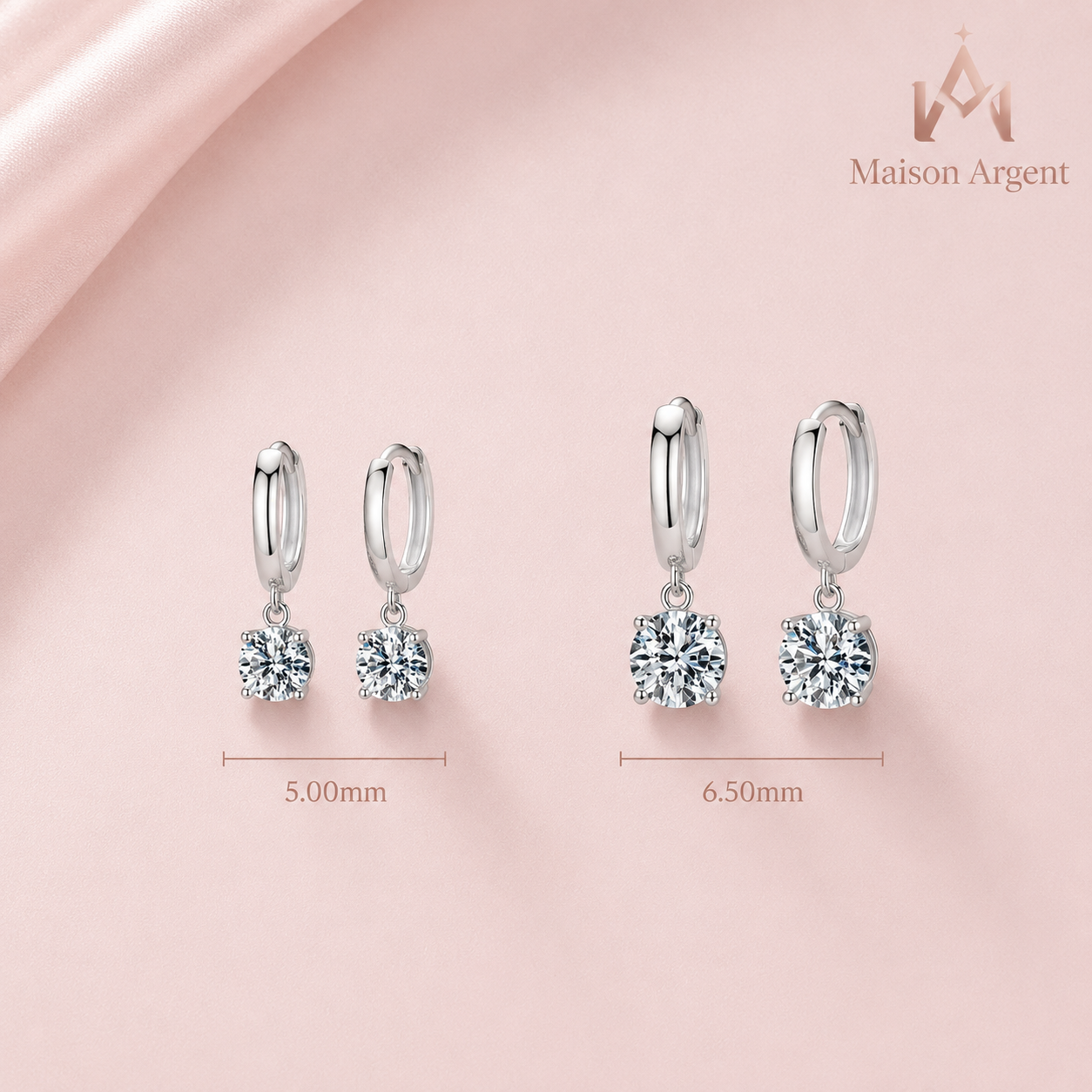 Boucles d'Oreilles Pendantes Moissanite 1 Carat D Couleur Argent Sterling 925 pour Femme - Bijou Fin Cadeau Mariage