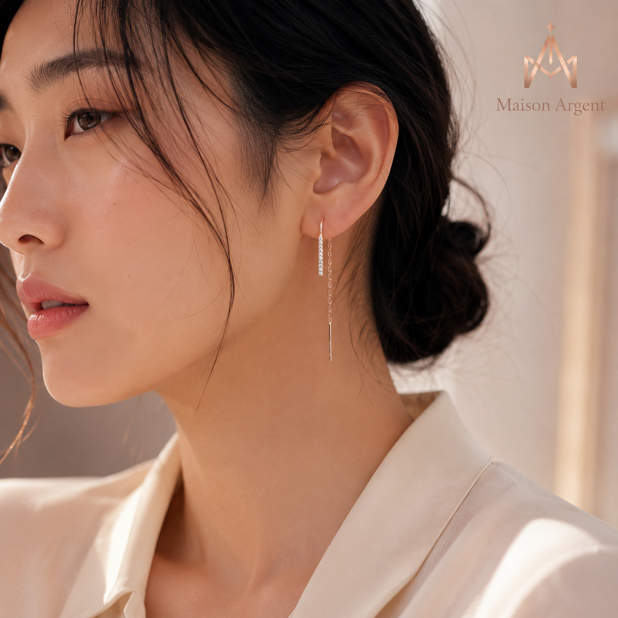 Boucles d'Oreilles Pendantes Argent 925 Minimalistes avec Gland - Bijou Femme Chic