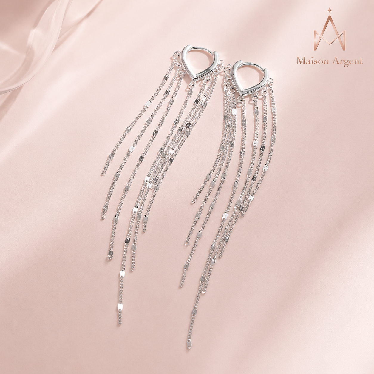 Boucles d'Oreilles Longues Argent 925 Scintillantes - Bijou Tendance pour Femme