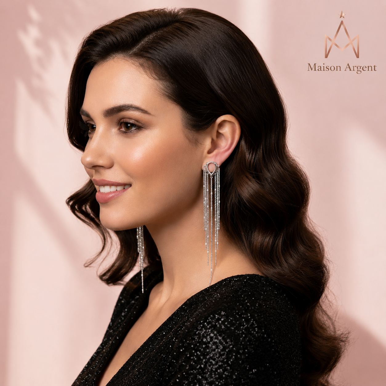 Boucles d'Oreilles Longues Argent 925 Scintillantes - Bijou Tendance pour Femme