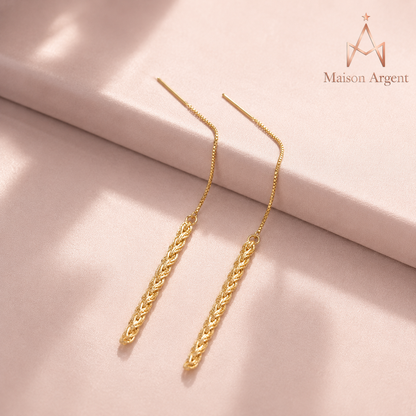Boucles d'oreilles pendantes en argent 925 pour femme - Design phénix simple
