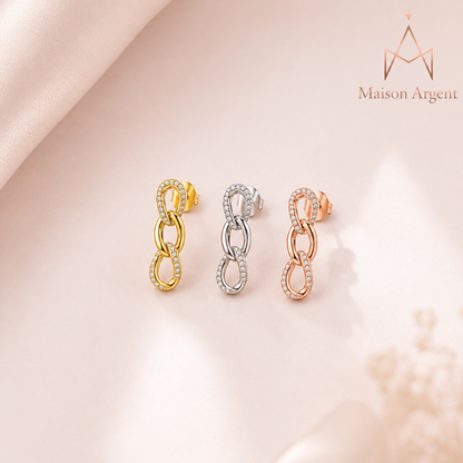 Boucles d'oreilles pendantes en moissanite D VVS1 pour femme - Argent 925