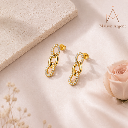 Boucles d'oreilles pendantes en moissanite D VVS1 pour femme - Argent 925