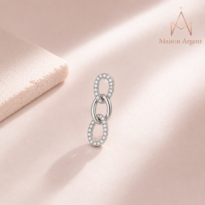 Boucles d'oreilles pendantes en moissanite D VVS1 pour femme - Argent 925