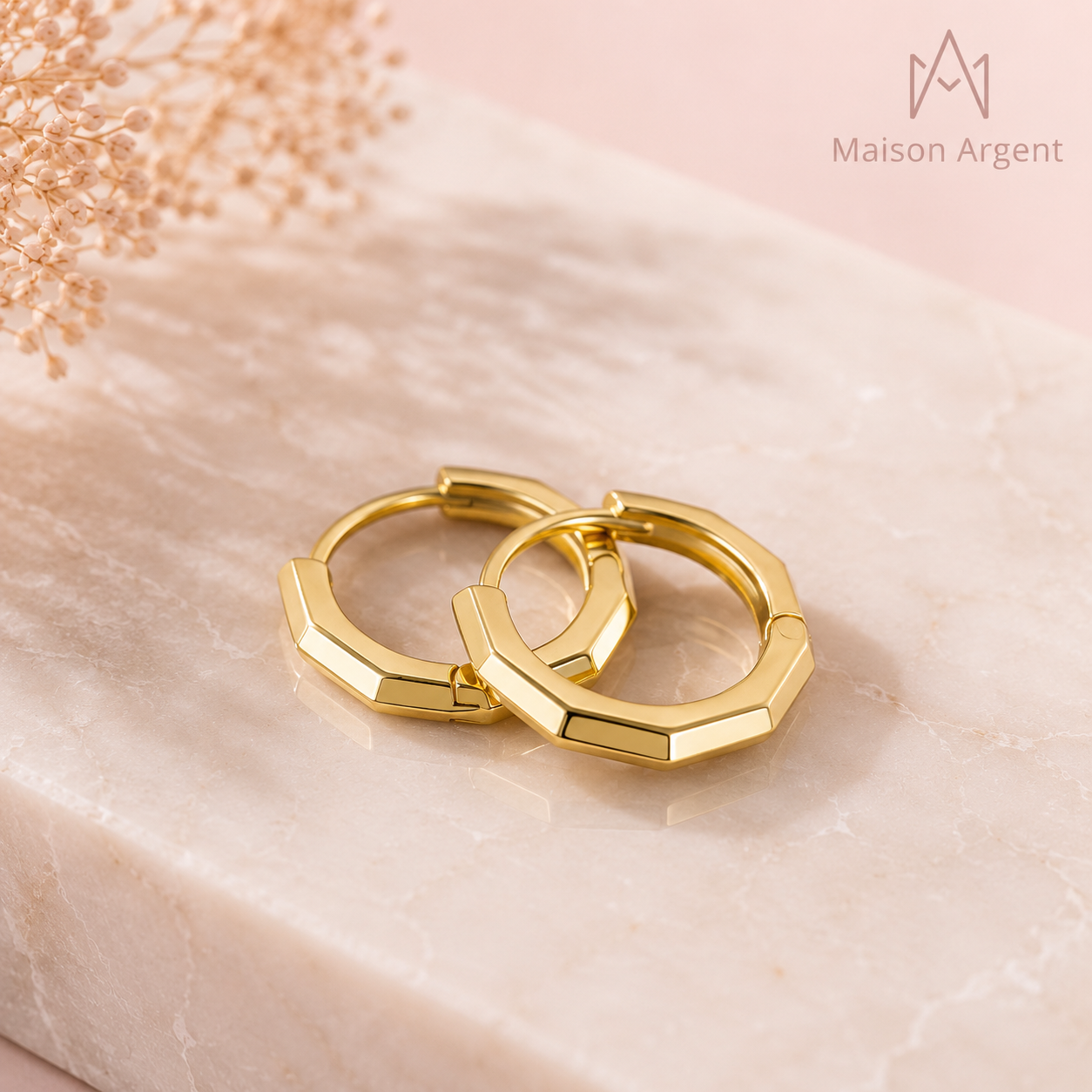 Boucles d'oreilles créoles rondes en argent 925 pour femme - Design minimaliste géométrique