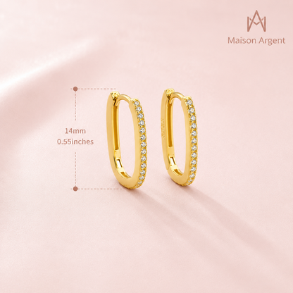 Boucles d'oreilles créoles en argent 925 pour femme avec zirconium AAA