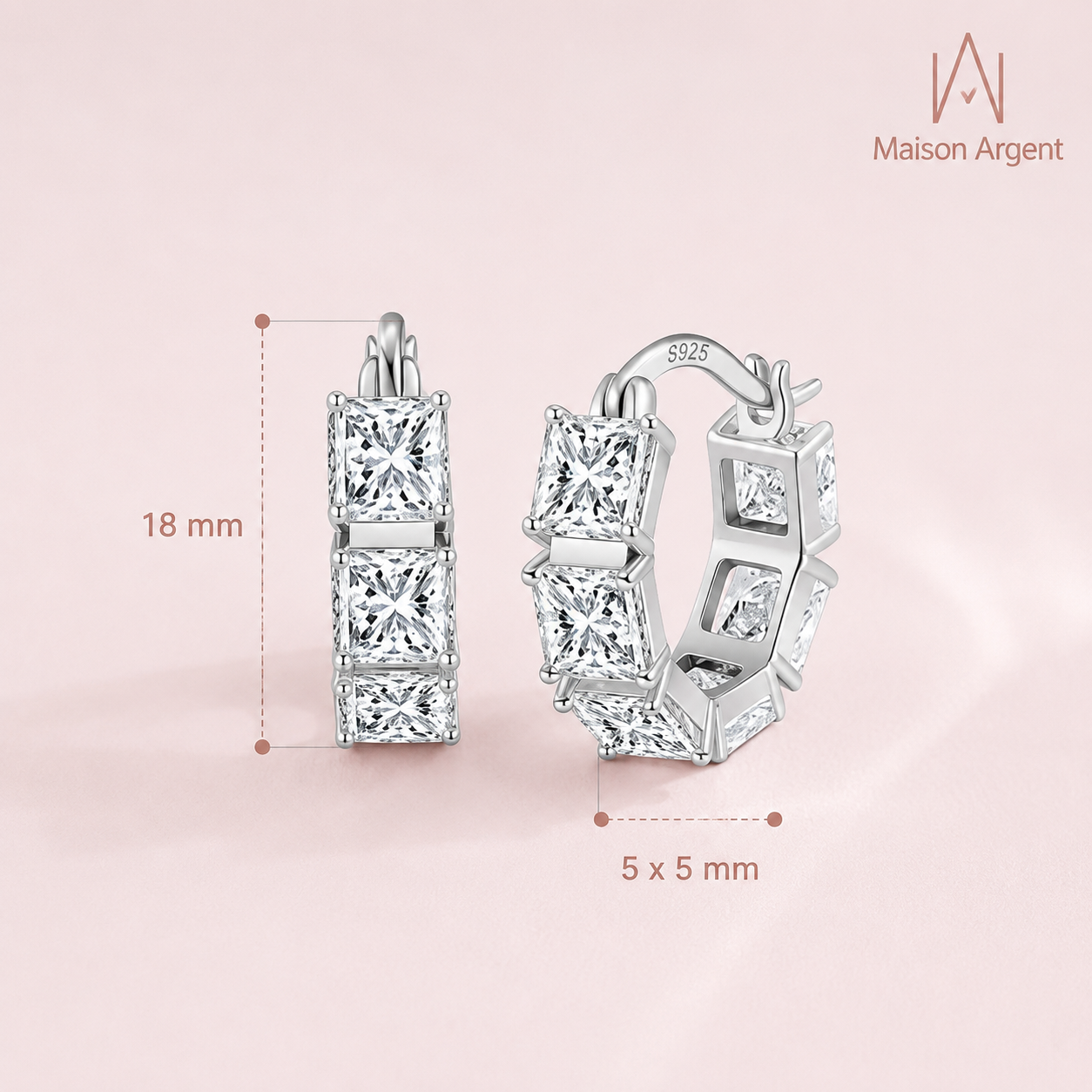 Boucles d'oreilles créoles rondes en argent 925 pour femme - Bijoux délicats brillants