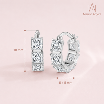 Boucles d'oreilles créoles rondes en argent 925 pour femme - Bijoux délicats brillants