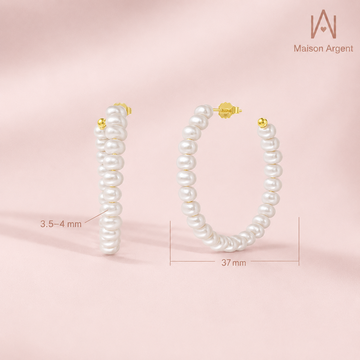 Boucles d'oreilles créoles en argent 925 pour femme - Style bohème chic avec perles