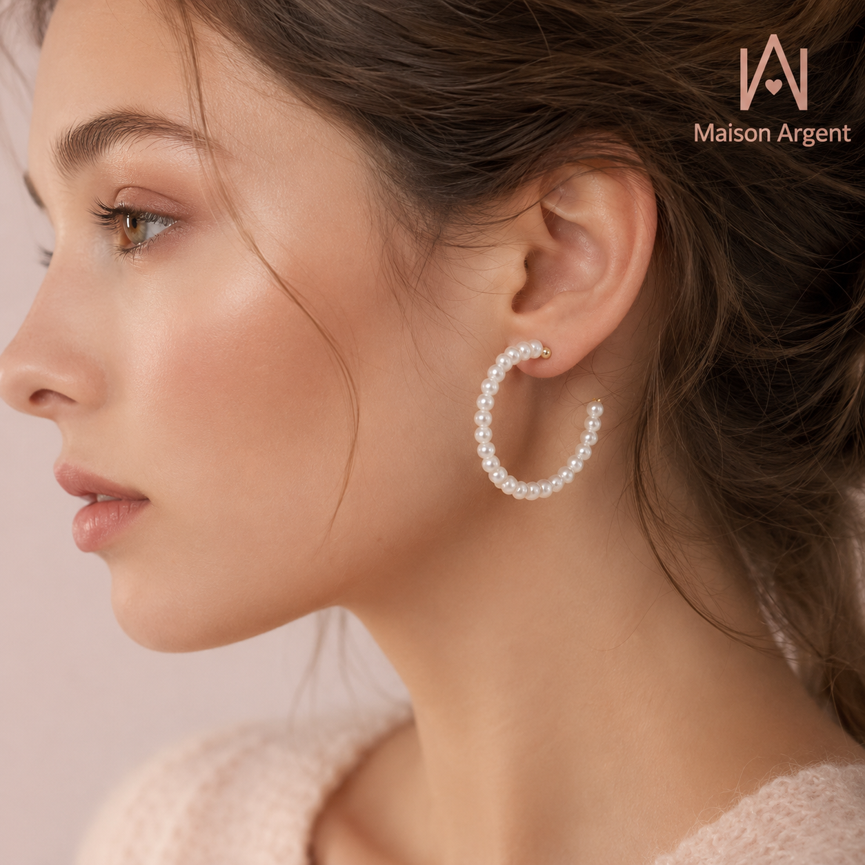 Boucles d'oreilles créoles en argent 925 pour femme - Style bohème chic avec perles
