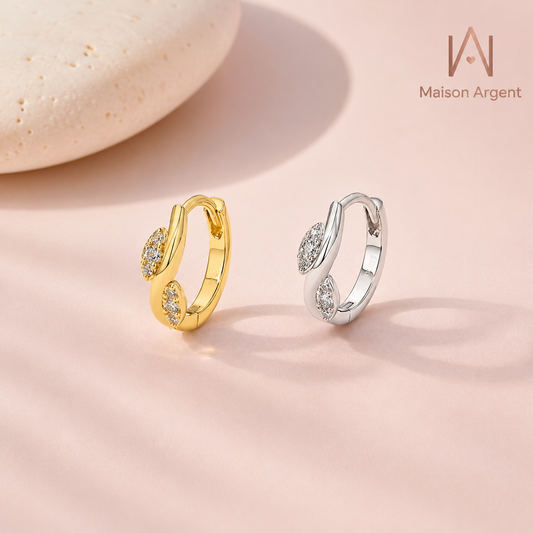 Boucles d'Oreilles Créoles en Argent 925 avec Moissanite D-VVS1 - Bijoux Fins pour Femme