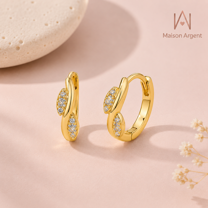 Boucles d'Oreilles Créoles en Argent 925 avec Moissanite D-VVS1 - Bijoux Fins pour Femme