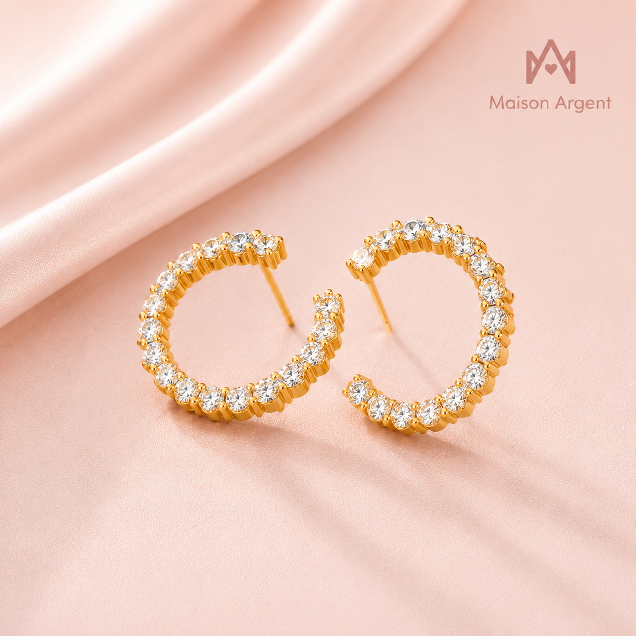 Boucles d'oreilles Créoles Moissanite Argent 925 pour Femme - Bijou Fin, Test Diamant Réussi