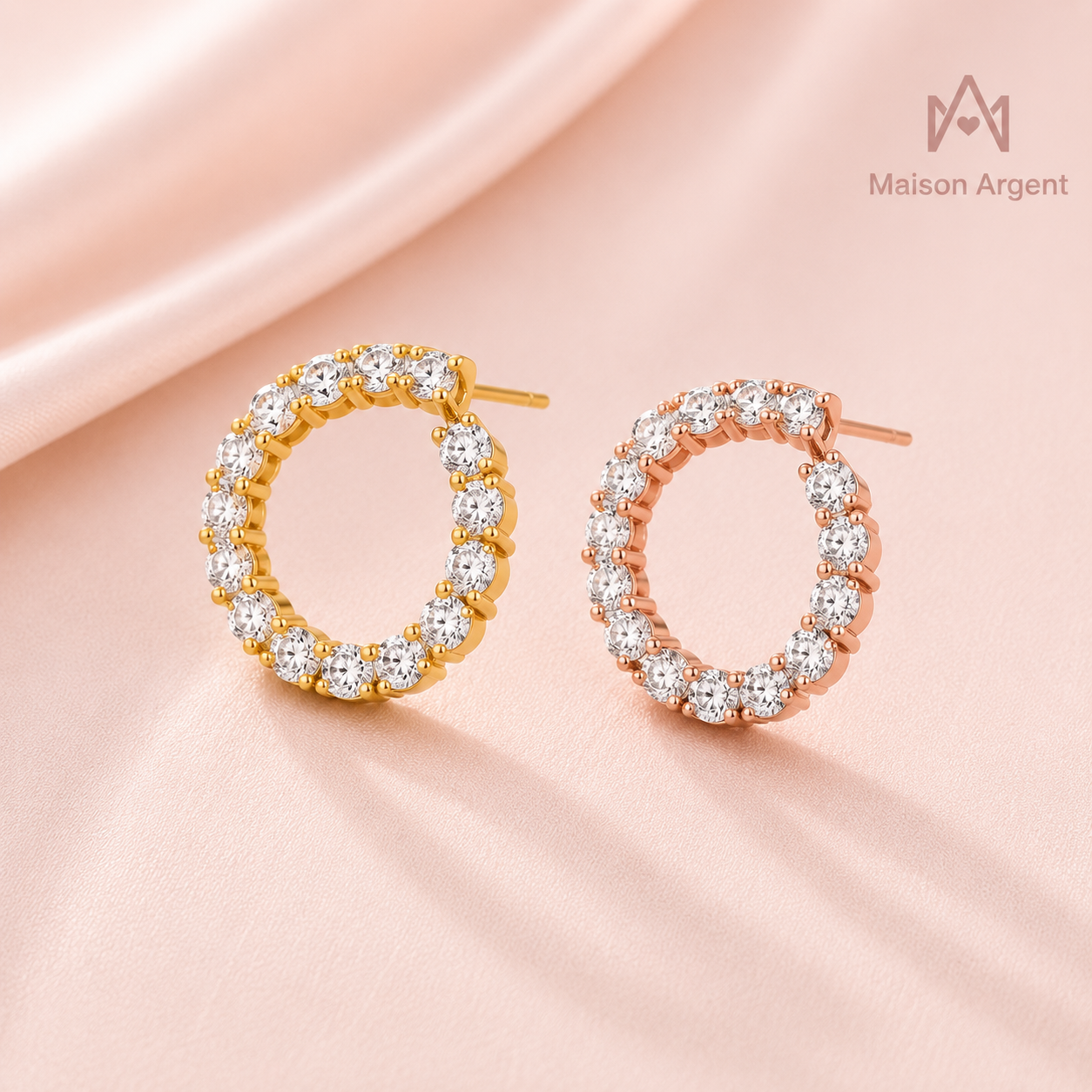 Boucles d'oreilles Créoles Moissanite Argent 925 pour Femme - Bijou Fin, Test Diamant Réussi