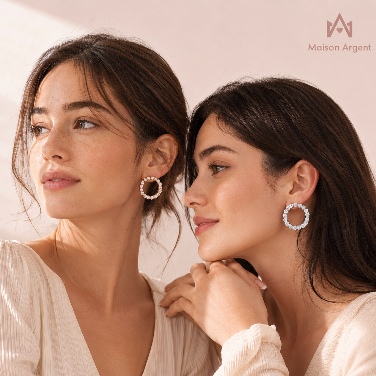 Boucles d'oreilles Créoles Moissanite Argent 925 pour Femme - Bijou Fin, Test Diamant Réussi