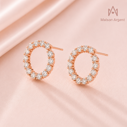 Boucles d'oreilles Créoles Moissanite Argent 925 pour Femme - Bijou Fin, Test Diamant Réussi