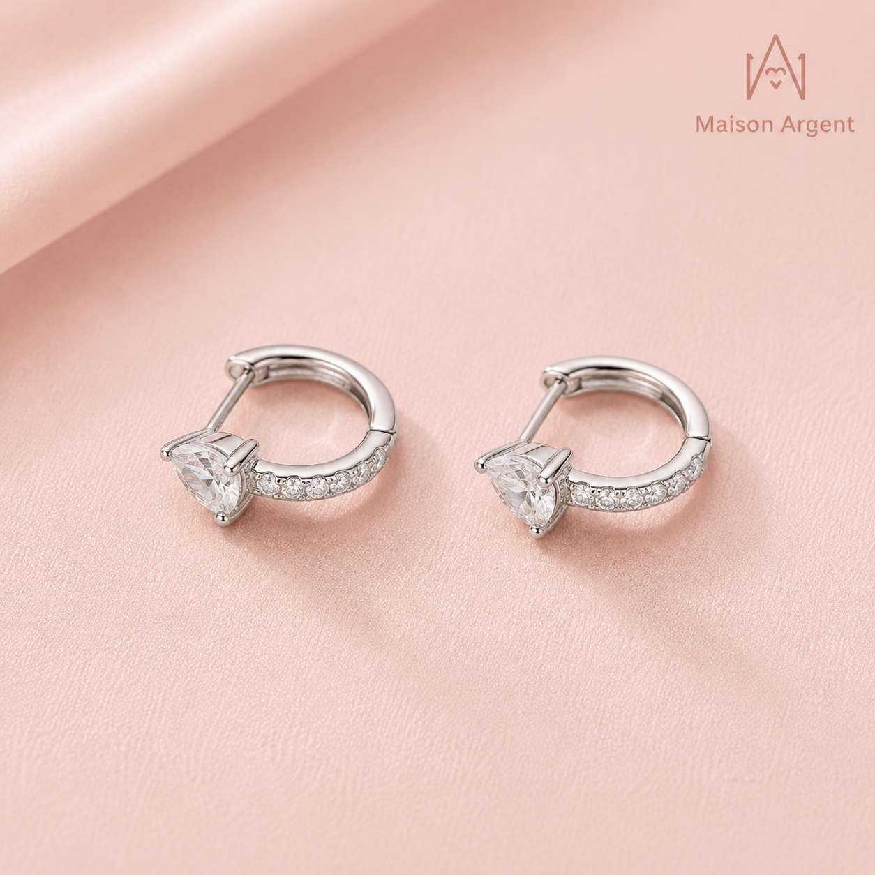 Boucles d'oreilles Moissanite D Argent 925 Goutte d'eau Scintillante pour Femme