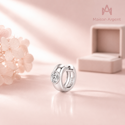 Boucles d'oreilles ovales en diamant Moissanite de laboratoire en Argent Sterling 925 - Bijoux fins pour femmes