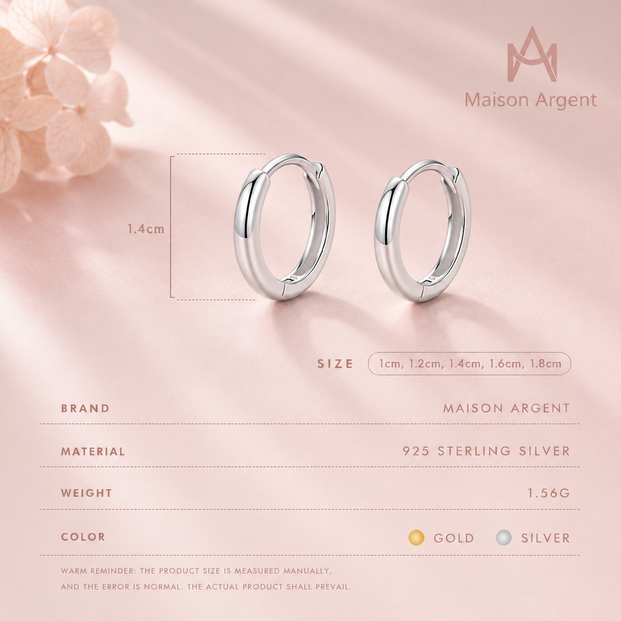 Boucles d'oreilles créoles en argent 925, design simple et empilable, couleur or pour femme