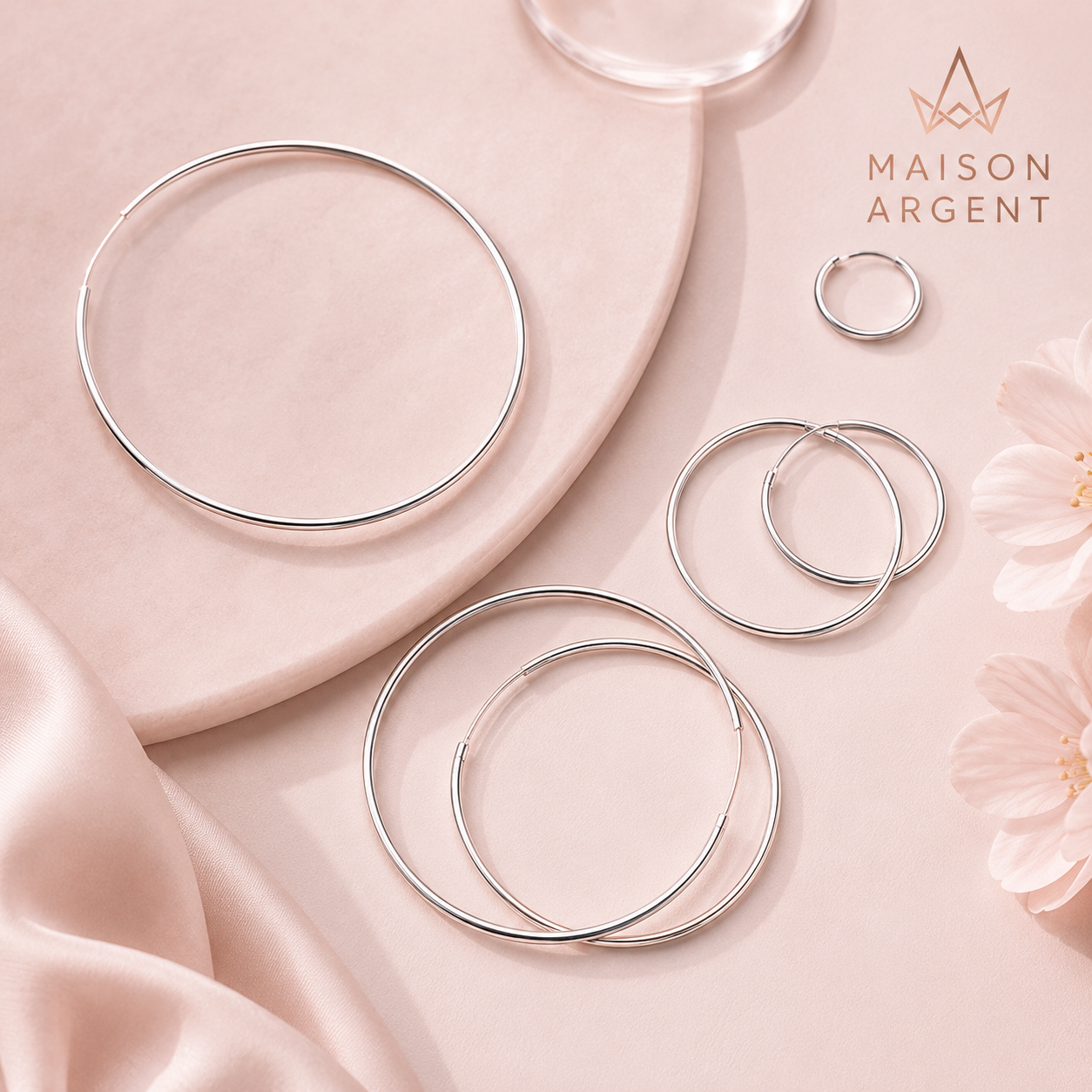 Boucles d'oreilles créoles Argent 925 pour femme - Design simple et classique
