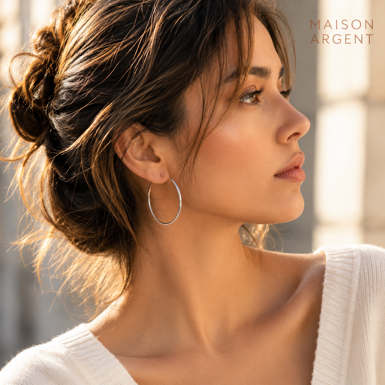 Boucles d'oreilles créoles Argent 925 pour femme - Design simple et classique