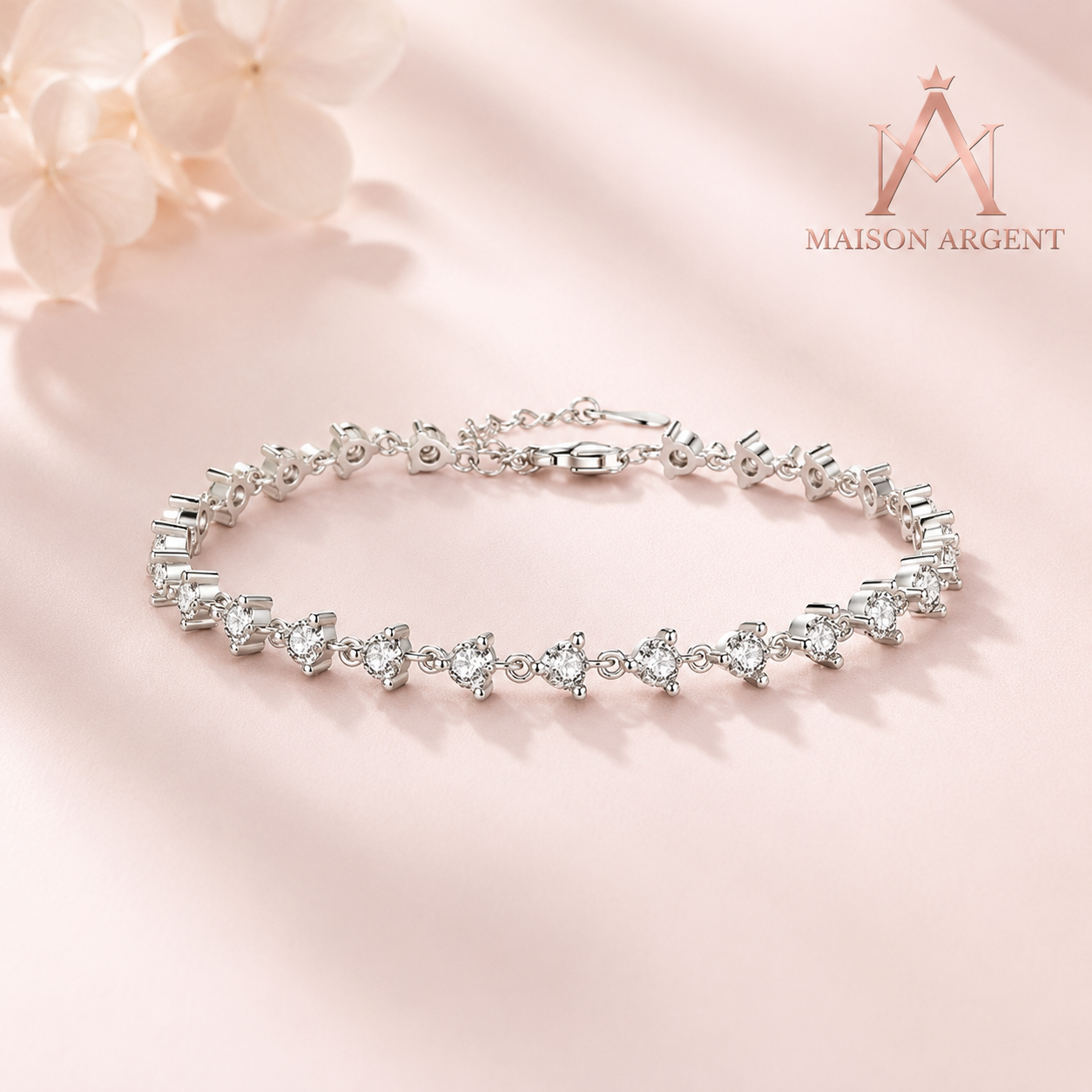 Bracelet Tennis Moissanite 2,4 ct Argent 925 - Bijou Fin pour Femme