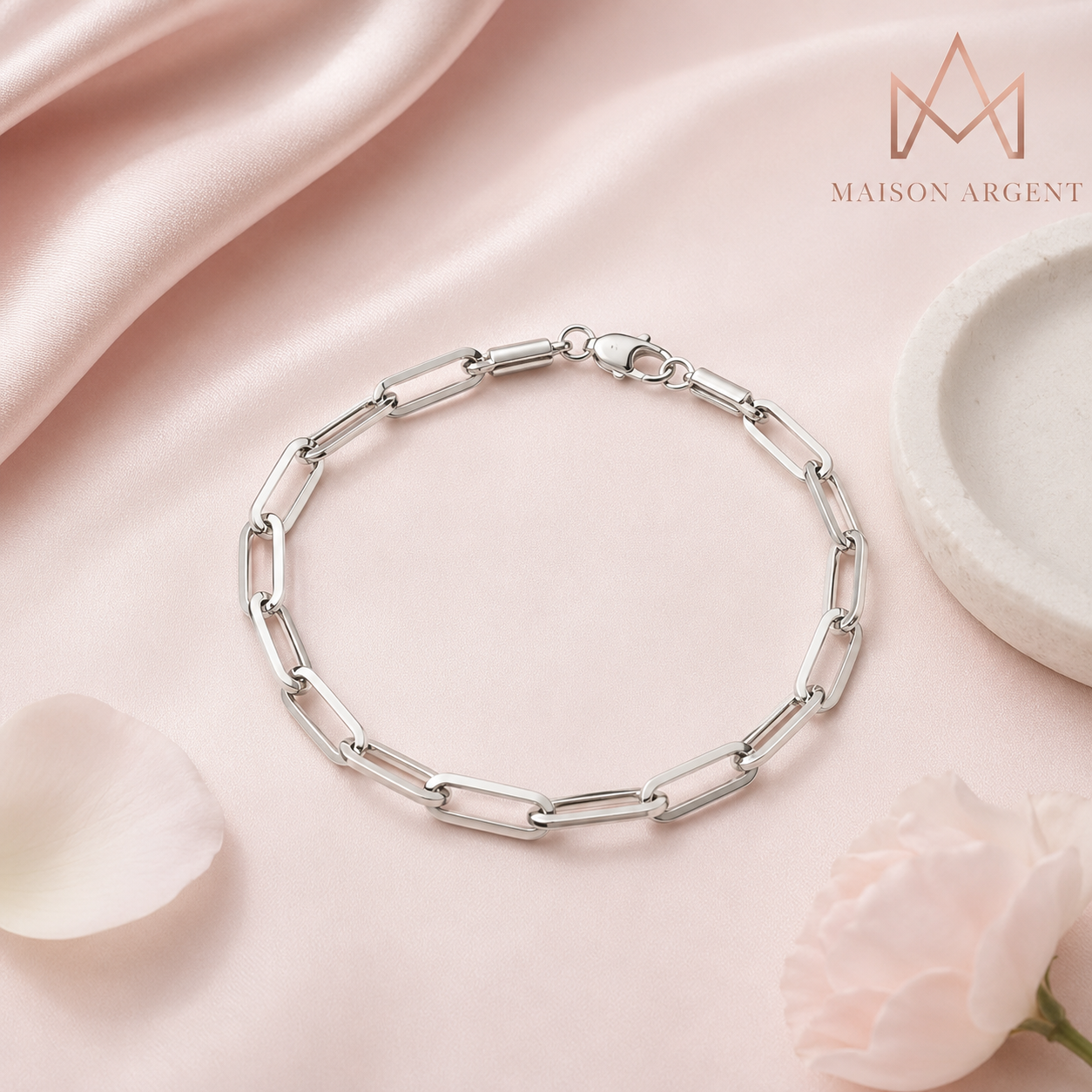 Bracelet trombone en argent Sterling 925 plaqué or 14K 