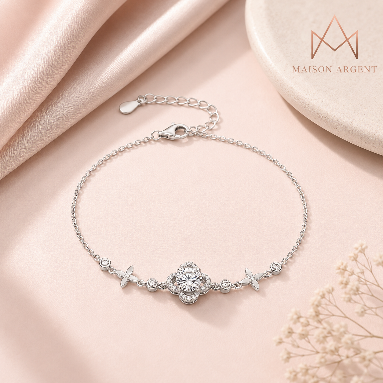 Bracelet Rond Moissanite 1 Carat en Argent Sterling 925 pour Femme - Bijou Fin de Fiançailles et Mariage