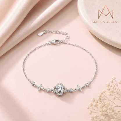 Bracelet Rond Moissanite 1 Carat en Argent Sterling 925 pour Femme - Bijou Fin de Fiançailles et Mariage