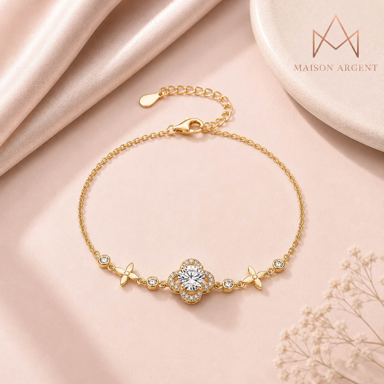 Bracelet Rond Moissanite 1 Carat en Argent Sterling 925 pour Femme - Bijou Fin de Fiançailles et Mariage