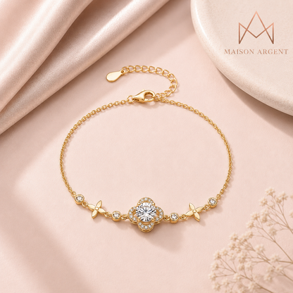 Bracelet Rond Moissanite 1 Carat en Argent Sterling 925 pour Femme - Bijou Fin de Fiançailles et Mariage