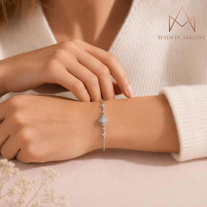 Bracelet Rond Moissanite 1 Carat en Argent Sterling 925 pour Femme - Bijou Fin de Fiançailles et Mariage