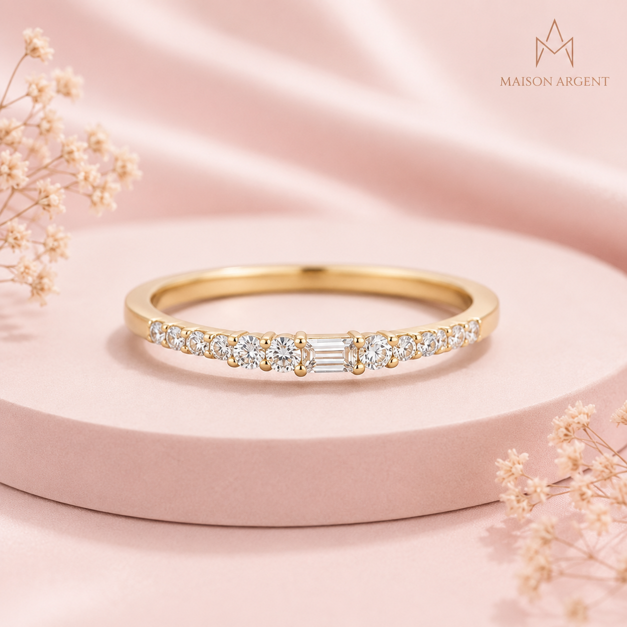 Bague Moissanite D Couleur Coupe Excellente en Argent Sterling 925 Massif - Or Blanc 10k, 14k, 18k