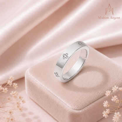 Bague de mariage en moissanite pour femme, argent S925, coupe ronde, motif floral, luxe