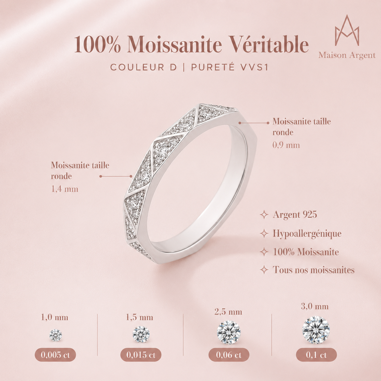 Bague Éternité Géométrique Angulaire en Argent Sterling 925 pour Femme - Plaqué Or 18 Carats, Bijou de Luxe Anniversaire